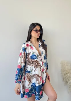 Abito camicia Madagascar blu