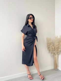 Abito portafoglio simil raso nero