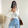 Body con coppe preformate bianco