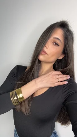 Bracciale a fascia color oro 02