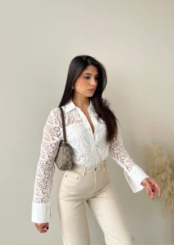 Camicia Capri in sangallo bianca