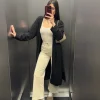 Cardigan lungo in maglia nero