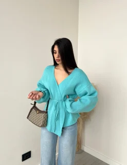 Cardigan Style turchese