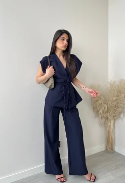 Completo gilet + pantalone blu navy