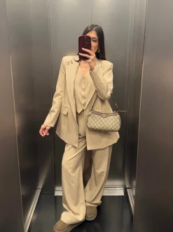 Giacca bacchettata beige