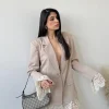 Giacca con pizzo camel