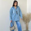 Giacca di jeans con tasca con cuori