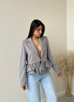 Giacca voulant con laccio grey
