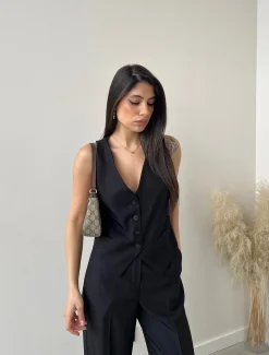 Gilet 4 bottoni nero