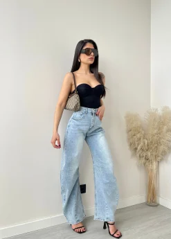 Jeans baggy con brillanti SJ21198