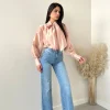 Jeans con brillanti a vita alta 1325-1