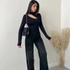 Jeans con brillanti black