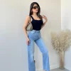 Jeans lavaggio chiaro con brillanti 1351