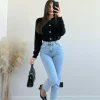 Jeans mom fit chiaro T610