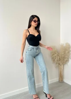 Jeans wide leg brillanti e strappi 2256/1