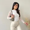 Maglia total pizzo bianca