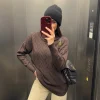 Maglione dolcevita con dettagli caffè