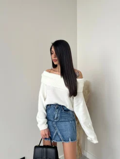 Minigonna in jeans con brillanti