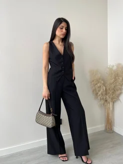 Pantalone con cintura nero