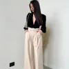Pantalone in cotone con bordo bianco beige