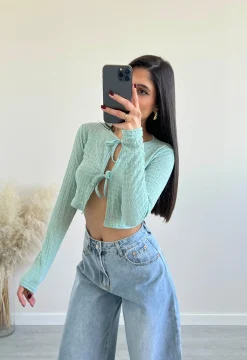 Top fiocchetti menta
