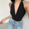 Top scollo morbido e schiena scoperta nero