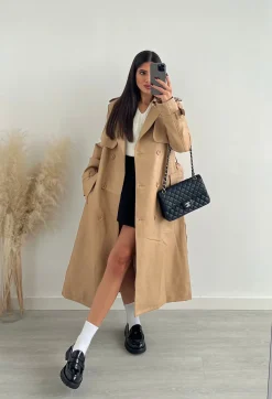 Trench in ecopelle camel