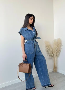 Tuta oversize in jeans